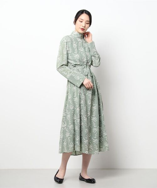 セール】【CLANE/クラネ】 STRIPE FLOWER EMBROIDERY ワンピース