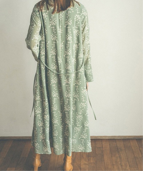 セール】【CLANE/クラネ】 STRIPE FLOWER EMBROIDERY ワンピース