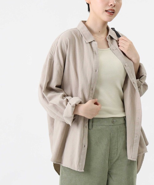 HONEYSUCKLE ROSE(ハニーサックルローズ)の「【HONEYSUCKLE ROSE】ネル無地シャツ(シャツ/ブラウス・レディース・ブラウン/オフホワイト/ライトベージュ・M/L)」の15枚目の写真