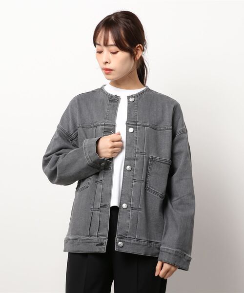human woman（ヒューマンウーマン）の「５ｅ・デニムブルゾン（ブルゾン・レディース・グレー/ブラック・MEDIUM/SMALL）」の17枚目の写真