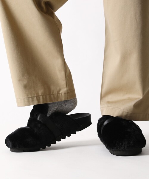 FREAK'S STORE（フリークスストア）の「WEB限定 FREAK'S STORE OUTDOORS/フリークスアウトドアーズ バックルストラップ ファーサンダル/レオパード/クロッグ（サンダル・メンズ・ブラック/レオパード・23/24/25/26/27/28）」の18枚目の写真