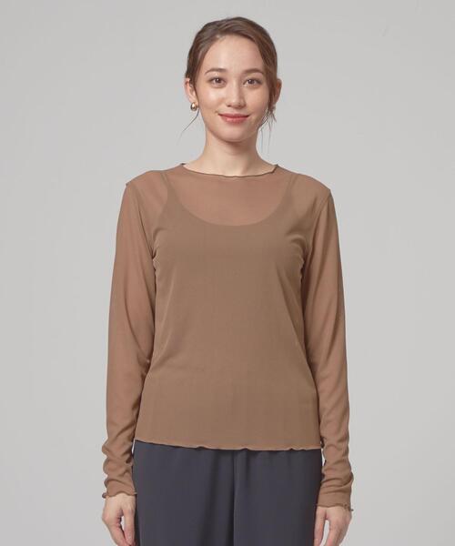 THE STATION STORE(ザ ステーション ストア)の「<TRANNA>シアーメロー クルーネック カットソー(Tシャツ/カットソー・レディース・ライトグレー/ブラック/ブラウン・FREE)」の10枚目の写真