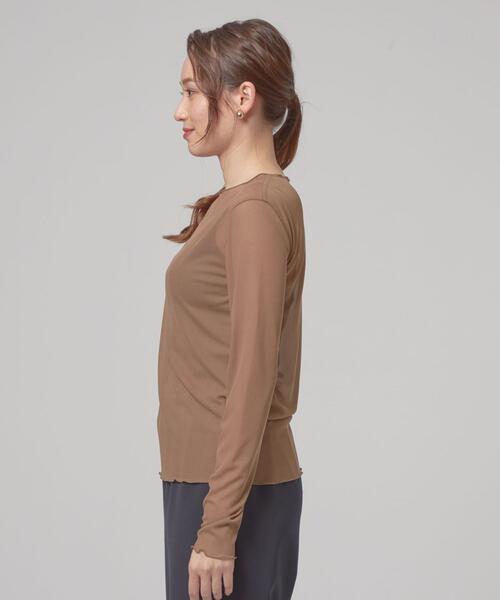THE STATION STORE(ザ ステーション ストア)の「<TRANNA>シアーメロー クルーネック カットソー(Tシャツ/カットソー・レディース・ライトグレー/ブラック/ブラウン・FREE)」の7枚目の写真