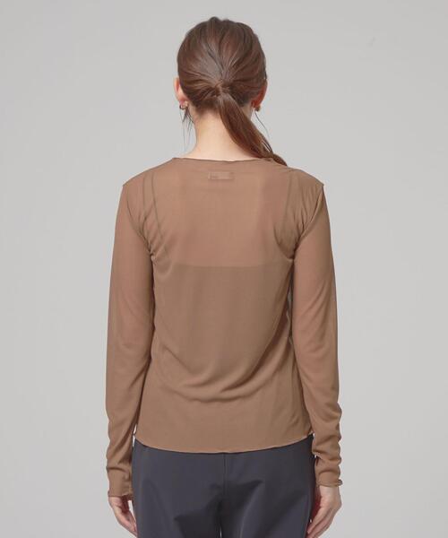 THE STATION STORE(ザ ステーション ストア)の「<TRANNA>シアーメロー クルーネック カットソー(Tシャツ/カットソー・レディース・ライトグレー/ブラック/ブラウン・FREE)」の4枚目の写真