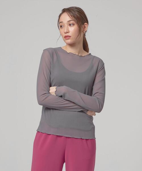 THE STATION STORE(ザ ステーション ストア)の「<TRANNA>シアーメロー クルーネック カットソー(Tシャツ/カットソー・レディース・ライトグレー/ブラック/ブラウン・FREE)」の16枚目の写真