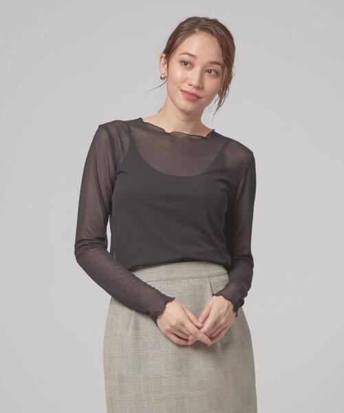 THE STATION STORE(ザ ステーション ストア)の「<TRANNA>シアーメロー クルーネック カットソー(Tシャツ/カットソー・レディース・ライトグレー/ブラック/ブラウン・FREE)」の11枚目の写真