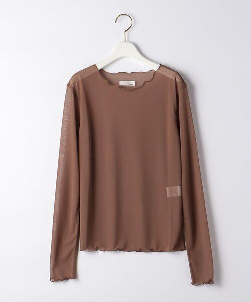 THE STATION STORE(ザ ステーション ストア)の「<TRANNA>シアーメロー クルーネック カットソー(Tシャツ/カットソー・レディース・ライトグレー/ブラック/ブラウン・FREE)」の6枚目の写真