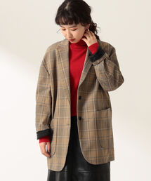 Demi-Luxe BEAMS | Demi-Luxe BEAMS / チェック テーラーカラー オーバージャケット(その他アウター)