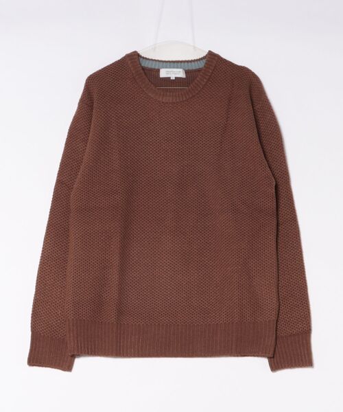 STYLEBLOCK(スタイルブロック)の「アクリルハニカムクルーネックセーター(ニット/セーター・メンズ・ブルー/グリーン系その他2/タン/グリーン系その他/ブラック/グレイッシュベージュ・L/M/LL)」の1枚目の写真