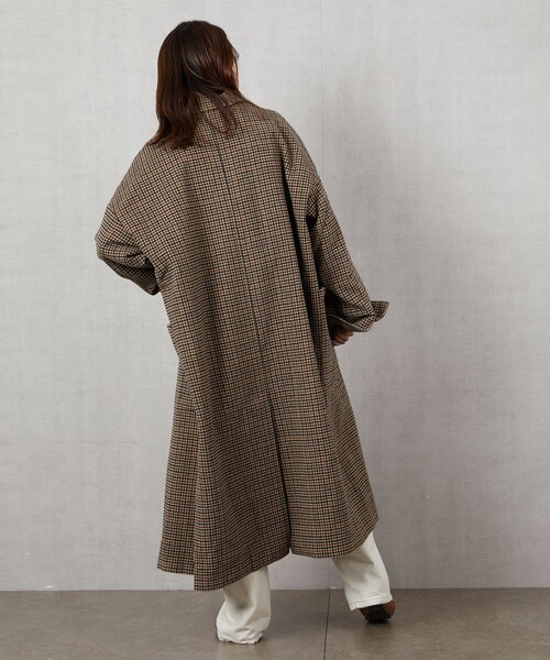 FREAK'S STORE チェスターオーバーコート チェック柄 ブラウン系 FREAK'S STORE チェスターオーバーコート チェック柄 ブラウン系