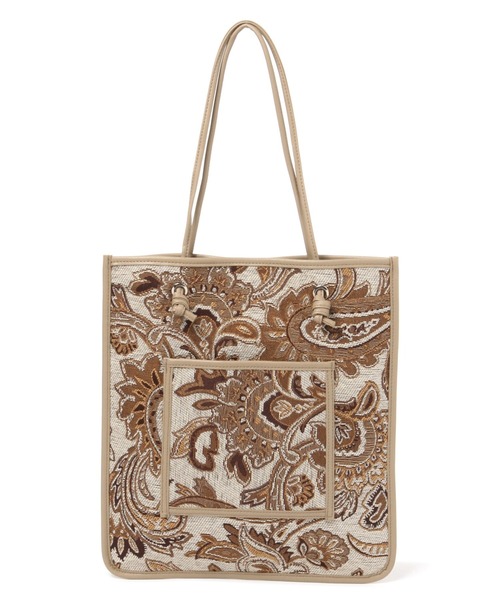 LAKOLE（ラコレ）の「ジャカードパイピングトートバッグ / 228443（トートバッグ・レディース・ブラック/ライトイエロー・FREE）」の3枚目の写真