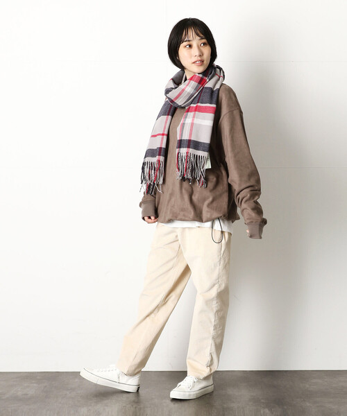 Purple&Yellow（パープルアンドイエロー）の「チェックストール（ストール/ショール・メンズ・ネイビー/グレー/レッド・FREE）」の16枚目の写真