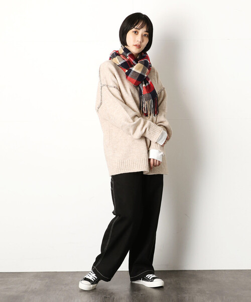 Purple&Yellow（パープルアンドイエロー）の「チェックストール（ストール/ショール・メンズ・ネイビー/グレー/レッド・FREE）」の18枚目の写真