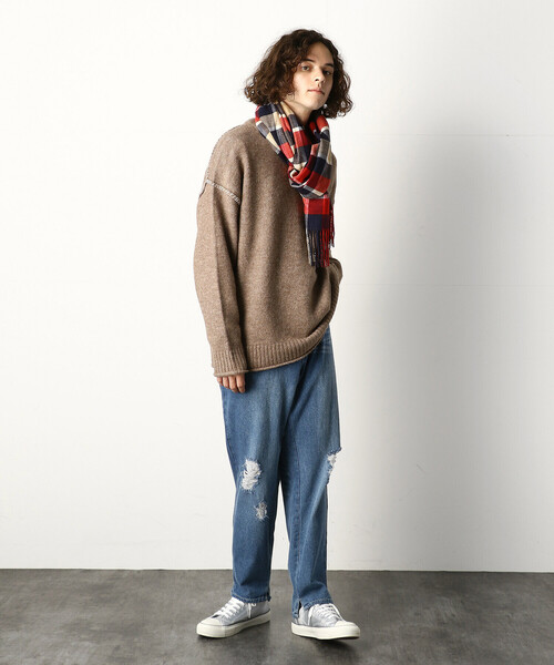 Purple&Yellow（パープルアンドイエロー）の「チェックストール（ストール/ショール・メンズ・ネイビー/グレー/レッド・FREE）」の19枚目の写真