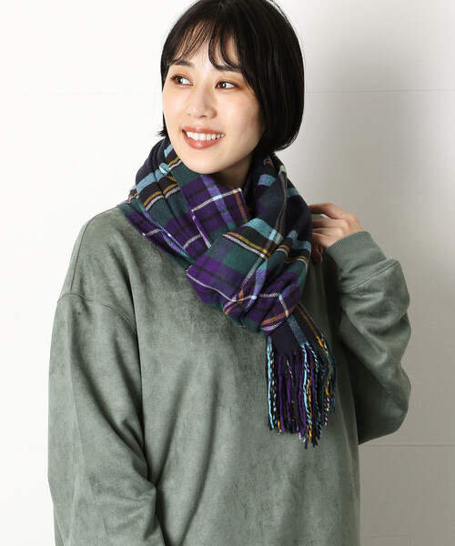 Purple&Yellow（パープルアンドイエロー）の「チェックストール（ストール/ショール・メンズ・ネイビー/グレー/レッド・FREE）」の21枚目の写真