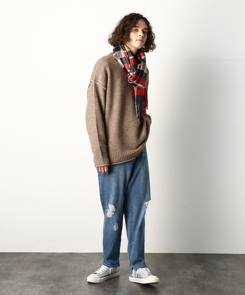 Purple&Yellow（パープルアンドイエロー）の「チェックストール（ストール/ショール・メンズ・ネイビー/グレー/レッド・FREE）」の7枚目の写真