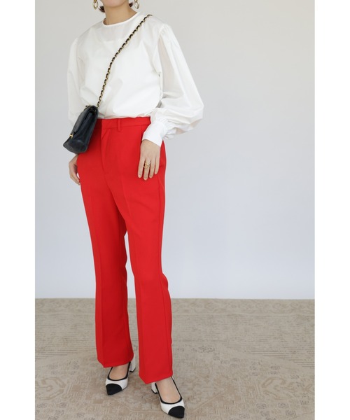 VIP【関税送料無料】希少 ANTONELLI FIRENZE RED WHITE PANTS ZOZO限定】セミフレアカラーパンツ（その他パンツ