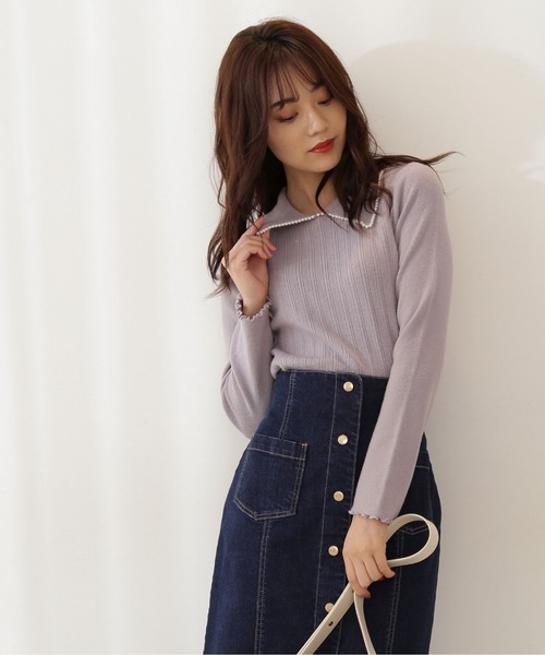 PROPORTION BODY DRESSING（プロポーションボディドレッシング）の「パールカラーニット / 1211270115（ニット/セーター・レディース・パープル/ダークグレー/ホワイト系その他・SMALL/MEDIUM）」の9枚目の写真