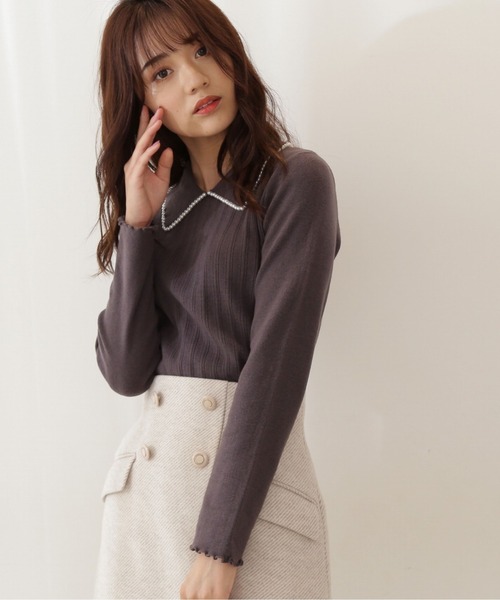 PROPORTION BODY DRESSING（プロポーションボディドレッシング）の「パールカラーニット / 1211270115（ニット/セーター・レディース・パープル/ダークグレー/ホワイト系その他・SMALL/MEDIUM）」の6枚目の写真