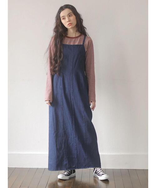 Sugar spoon(シュガースプーン)の「・SUGAR SPOON デニムキャミワンピ*(ワンピース・レディース・ブラック/インディゴブルー・FREE)」の17枚目の写真