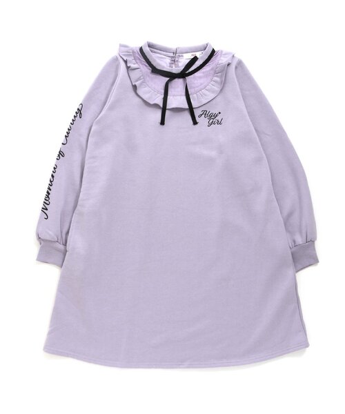 algy(アルジー)の「フリル衿ワンピ(ワンピース・キッズ・ラベンダー/ブラウン/ブラック・SMALL/X-SMALL/XX-SMALL/MEDIUM)」の3枚目の写真