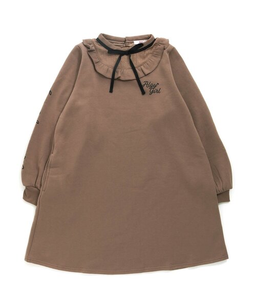 algy(アルジー)の「フリル衿ワンピ(ワンピース・キッズ・ラベンダー/ブラウン/ブラック・SMALL/X-SMALL/XX-SMALL/MEDIUM)」の7枚目の写真