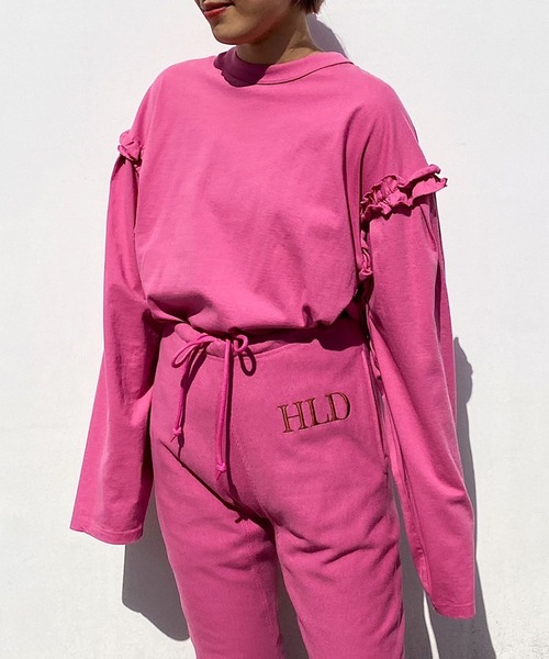 HOLIDAY(ホリデイ)の「ULTRA HEAVY SWEAT PANTS (HLD) ウルトラヘビースウェットパンツ (HLD)(スウェットパンツ・レディース・ピンク・ONE SIZE)」の9枚目の写真