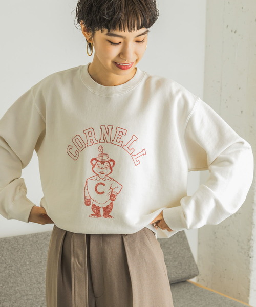 URBAN RESEARCH（アーバンリサーチ）の「College Logo Sweat（Tシャツ/カットソー・レディース・ライトブルー/オフホワイト/グレー系その他・FREE）」の4枚目の写真
