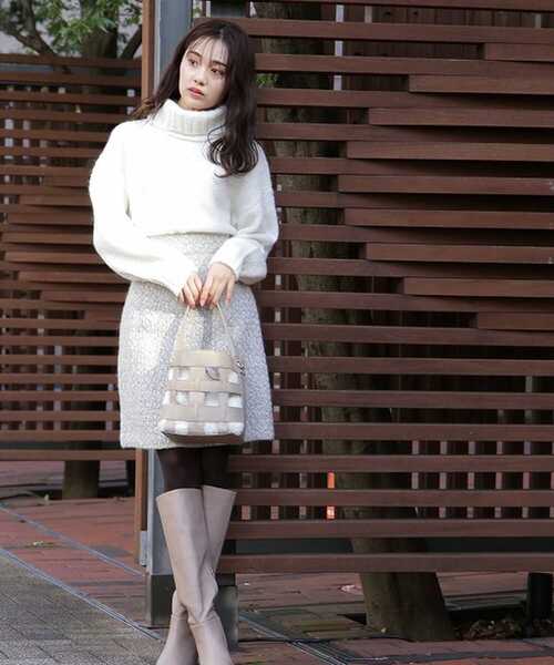 PROPORTION BODY DRESSING（プロポーションボディドレッシング）の「Ｍｏｎｏｔｏｎｅ　ｔｗｅｅｄ　台形ミニスカート / 1211220515（スカート・レディース・ブラック/グレー・SMALL/MEDIUM/X-SMALL）」の19枚目の写真