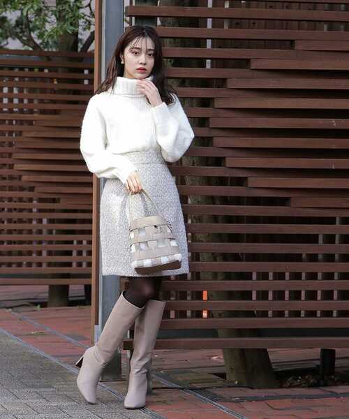 PROPORTION BODY DRESSING（プロポーションボディドレッシング）の「Ｍｏｎｏｔｏｎｅ　ｔｗｅｅｄ　台形ミニスカート / 1211220515（スカート・レディース・ブラック/グレー・SMALL/MEDIUM/X-SMALL）」の18枚目の写真