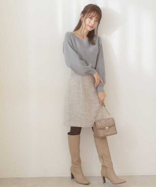 PROPORTION BODY DRESSING（プロポーションボディドレッシング）の「Ｍｏｎｏｔｏｎｅ　ｔｗｅｅｄ　台形ミニスカート / 1211220515（スカート・レディース・ブラック/グレー・SMALL/MEDIUM/X-SMALL）」の15枚目の写真