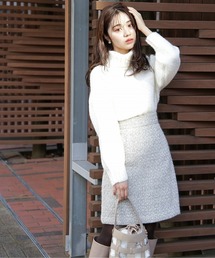 PROPORTION BODY DRESSING | Ｍｏｎｏｔｏｎｅ　ｔｗｅｅｄ　台形ミニスカート / 1211220515(スカート)