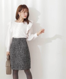 PROPORTION BODY DRESSING | Ｍｏｎｏｔｏｎｅ　ｔｗｅｅｄ　台形ミニスカート / 1211220515(スカート)