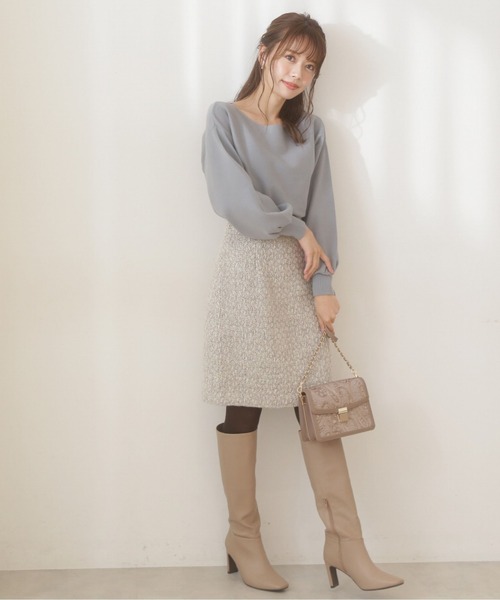 PROPORTION BODY DRESSING（プロポーションボディドレッシング）の「Ｍｏｎｏｔｏｎｅ　ｔｗｅｅｄ　台形ミニスカート / 1211220515（スカート・レディース・ブラック/グレー・SMALL/MEDIUM/X-SMALL）」の9枚目の写真