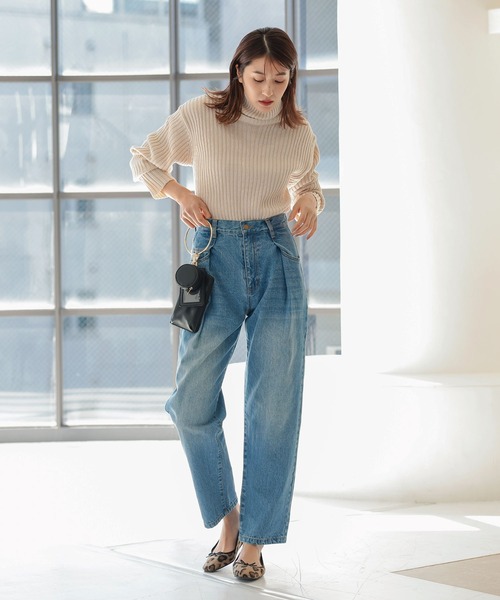 KOBE LETTUCE(コウベレタス)の「ウエストタックデニムパンツ(デニムパンツ・レディース・サックスブルー/ブラック系/インディゴブルー・S/M)」の14枚目の写真