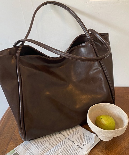HALEY PESCA（ヘーリーペスカ）の「HALEY PESCA/大容量 合成皮革トートバッグ（トートバッグ・レディース・アイボリー/ブラック/ブラウン・FREE）」の11枚目の写真