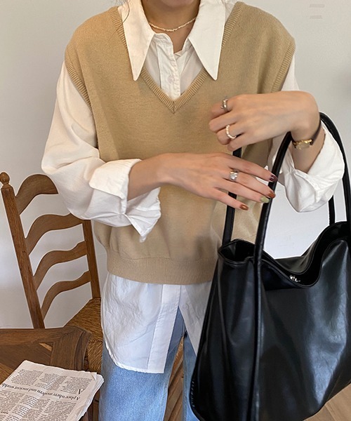 HALEY PESCA（ヘーリーペスカ）の「HALEY PESCA/大容量 合成皮革トートバッグ（トートバッグ・レディース・アイボリー/ブラック/ブラウン・FREE）」の17枚目の写真