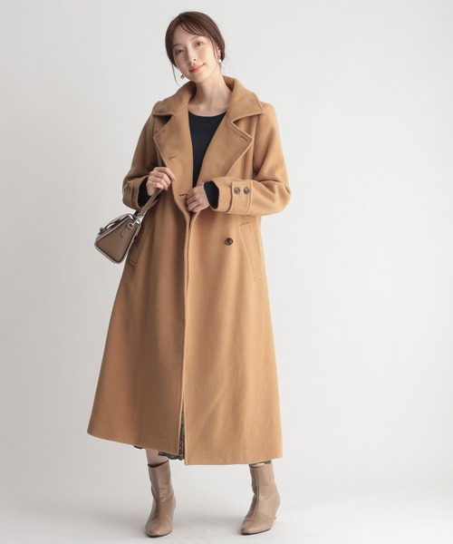 Andemiu(アンデミュウ)の「スタンドカラーモッサコート238478(その他アウター・レディース・ベージュ系その他/オレンジ系その他/グレー系その他・SMALL/MEDIUM)」の6枚目の写真