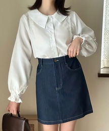 袖フリルブラウス