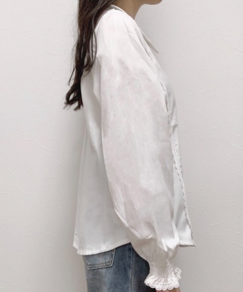 Cham.（チャム）の「袖フリルブラウス（シャツ/ブラウス・レディース・ホワイト・FREE）」の7枚目の写真