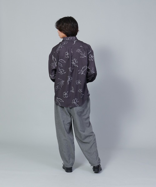 UNIIT（ユニット）の「【UNIIT／ユニット】とろみジョーゼットルーズシャツ（シャツ/ブラウス・メンズ・ライトグレー/ブラック/グリーン/ブルー・SMALL/MEDIUM/LARGE）」の8枚目の写真