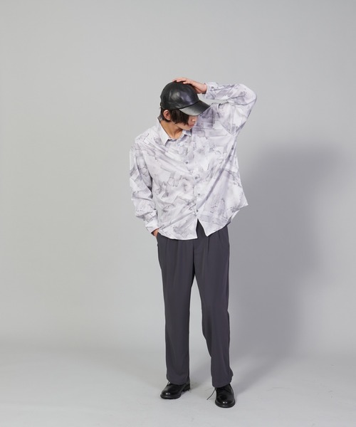 UNIIT（ユニット）の「【UNIIT／ユニット】とろみジョーゼットルーズシャツ（シャツ/ブラウス・メンズ・ライトグレー/ブラック/グリーン/ブルー・SMALL/MEDIUM/LARGE）」の15枚目の写真