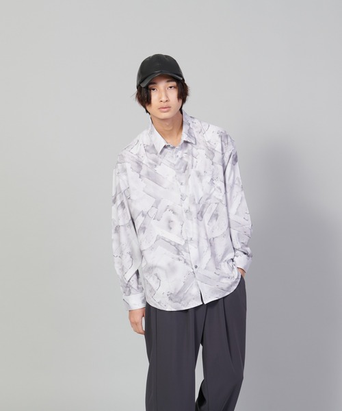 UNIIT（ユニット）の「【UNIIT／ユニット】とろみジョーゼットルーズシャツ（シャツ/ブラウス・メンズ・ライトグレー/ブラック/グリーン/ブルー・SMALL/MEDIUM/LARGE）」の19枚目の写真