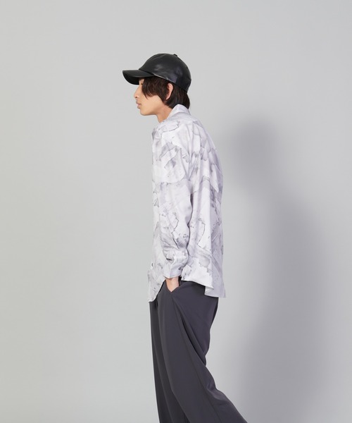 UNIIT（ユニット）の「【UNIIT／ユニット】とろみジョーゼットルーズシャツ（シャツ/ブラウス・メンズ・ライトグレー/ブラック/グリーン/ブルー・SMALL/MEDIUM/LARGE）」の21枚目の写真