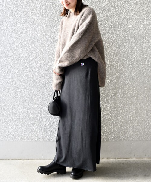 Champion（チャンピオン）の「【SHIPS別注】Champion:〈洗濯機可能〉フレアマキシスカート◇（スカート・レディース・ライトブルー/ブラック/ダークブルー・ONE SIZE）」の6枚目の写真