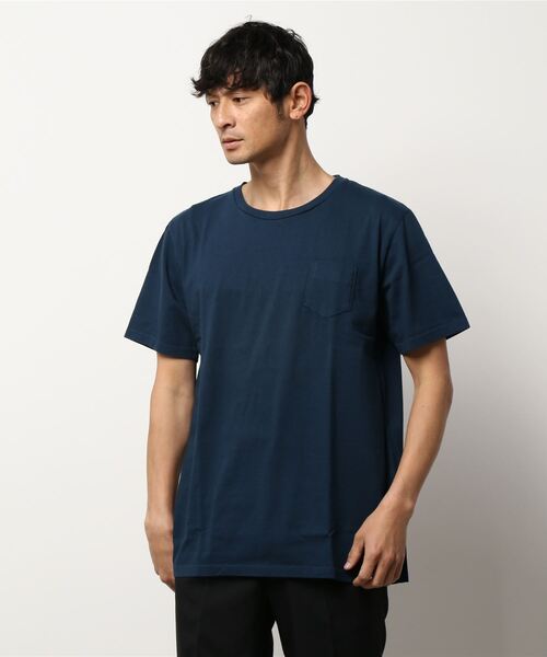 PAZZO(パッゾ)の「【PAZZO】 製品染め クルーネック Tシャツ(Tシャツ/カットソー・メンズ・ホワイト系1/ベージュ/ライトカーキ/ネイビー・46/48/50)」の4枚目の写真