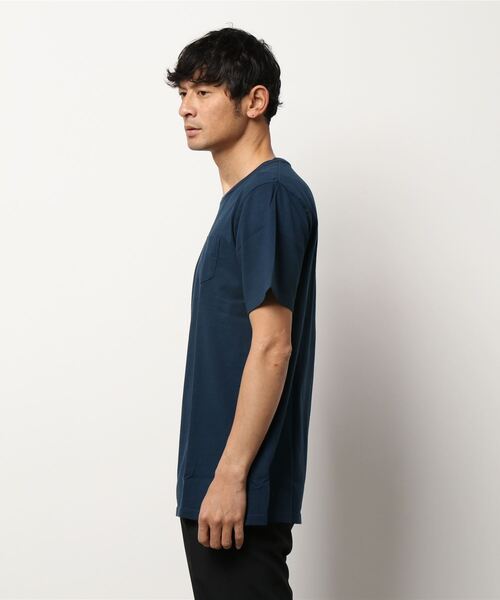 PAZZO(パッゾ)の「【PAZZO】 製品染め クルーネック Tシャツ(Tシャツ/カットソー・メンズ・ホワイト系1/ベージュ/ライトカーキ/ネイビー・46/48/50)」の5枚目の写真