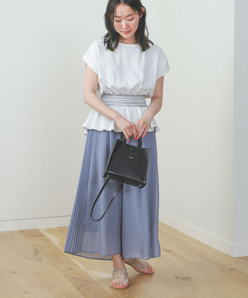 BEAMS HEART(ビームスハート)の「BEAMS HEART / シフォンプリーツ パンツ(その他パンツ・レディース・ネイビー/サックスブルー/ベージュ/ライム・FREE)」の20枚目の写真