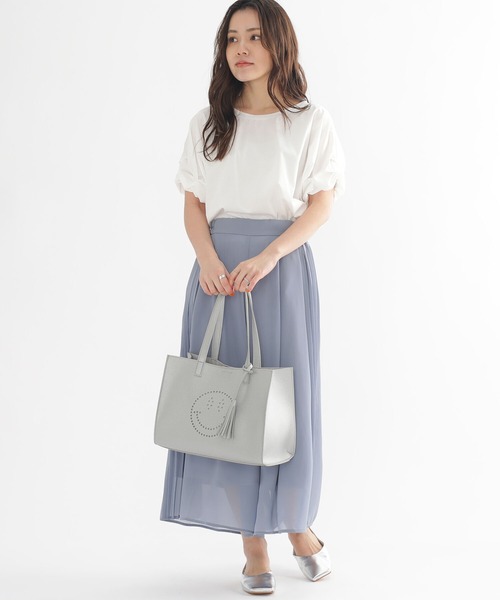 BEAMS HEART(ビームスハート)の「BEAMS HEART / シフォンプリーツ パンツ(その他パンツ・レディース・ネイビー/サックスブルー/ベージュ/ライム・FREE)」の5枚目の写真