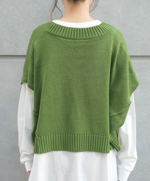 CORNERS（コーナーズ）の「深Vネックベスト（ベスト・レディース・ブラック/ベージュ系その他/グリーン/パープル/ダークグリーン/ピンク/オレンジ・M）」の19枚目の写真